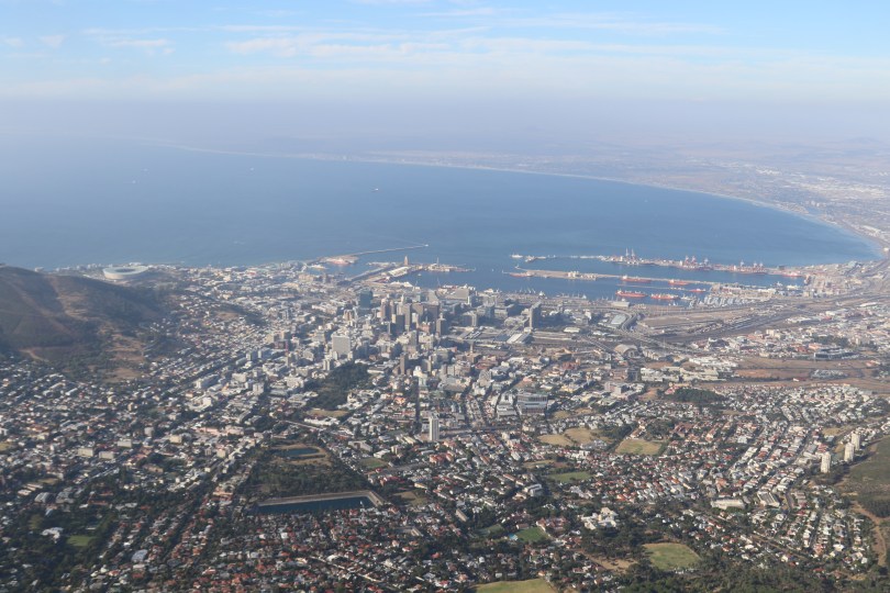 View of Cape Town from Table Mountain South Africa.