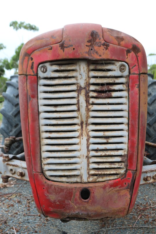 A Tractor nose at Danshi Rise Wines in Mclaren Vale Australia.