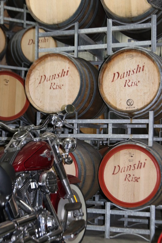 Barrels at Danshi Rise winery in McLaren Vale Australia.