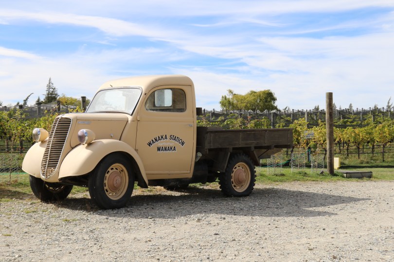 An old Wanaka Station truck at the Rippon Vineyard in New Zealand.