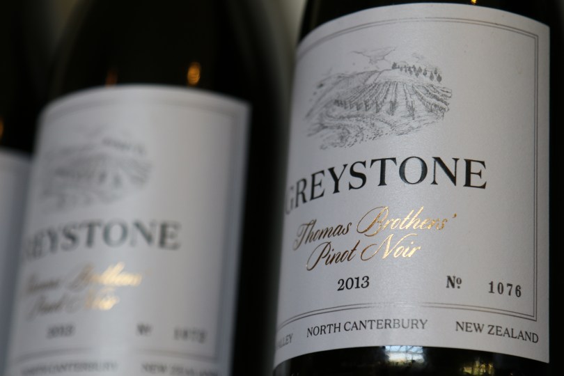 Greystone Thomas Brothers Pinot Noir wine label.