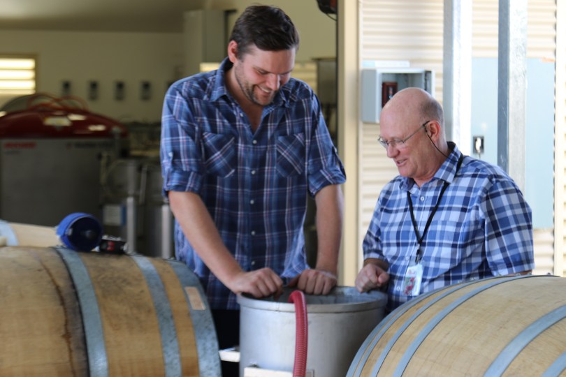 Campbell Meeks and Alain Deloire at Charles Sturt University in Australia.