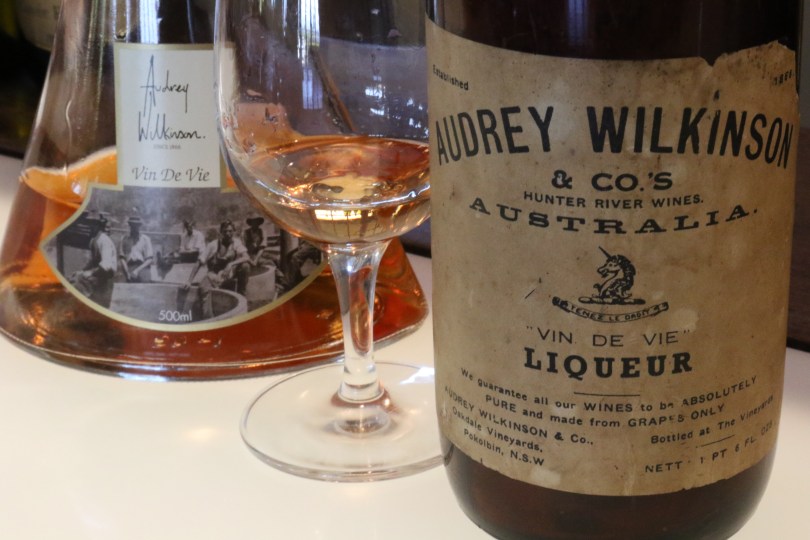 Audrey Wilkinson old and new labels for the Vin de Vie Liqueur.