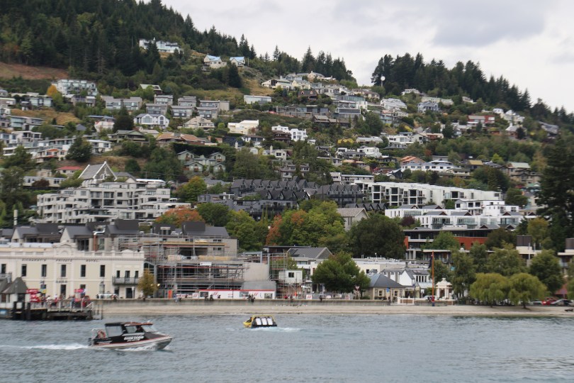 A view of Queenstown from the water.