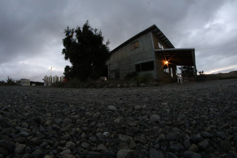 Escarpment winery as the sun falls for the night. The winery is in Martinborough in New Zealand.
