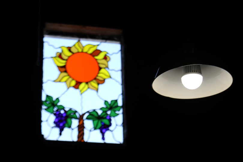 Natural and artificial light in the Te Mata historic cellar New Zealand.