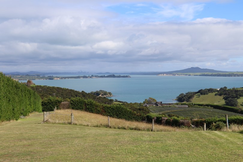 Looking back to Auckland from Waiheke Island in New Zealand.