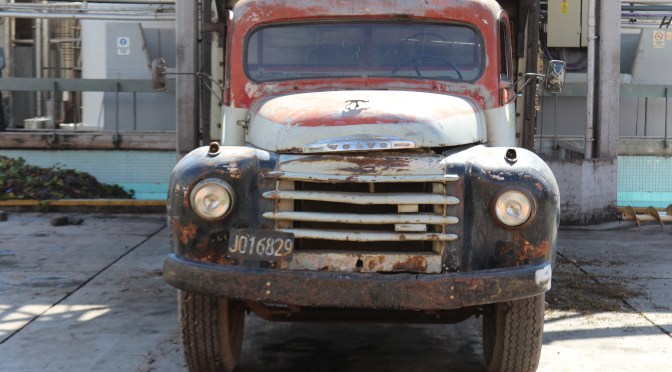 An old Volvo truck at the Bodegas Borbore winery in the Tulum Valley of San Juan in Argentina.