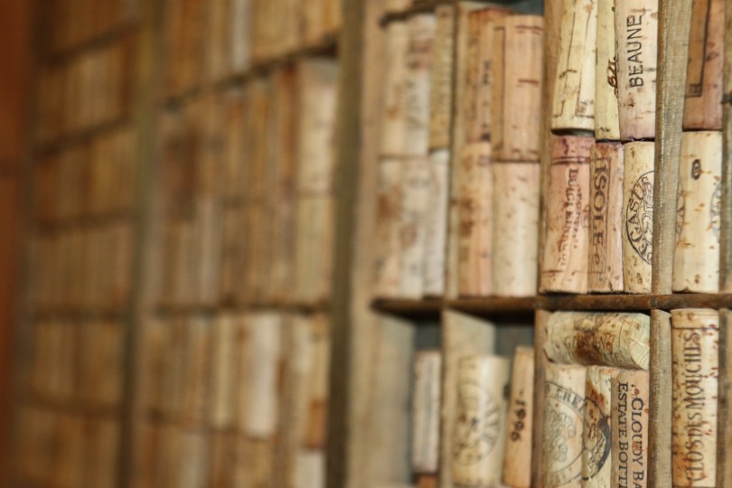 Cork art at Pegasus Bay in the Waipara Valley in New Zealand.