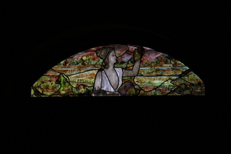 Stained glass in the cellar at the Indomita Winery in the Casablanca Valley in Chile.