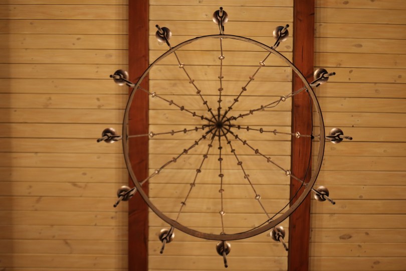 A chandelier at De Martino Wines.