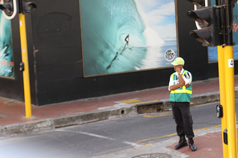 Security guard in Cape Town, South Africa.