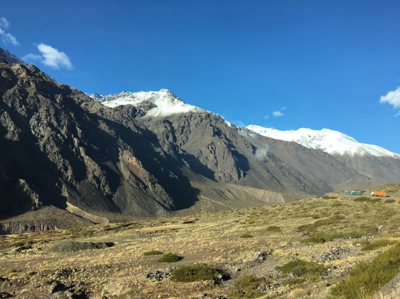 A view from the bus journey between Mendoza to Santiago.