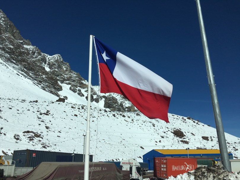 The Chilean Flag at the Los Libertadores border control.