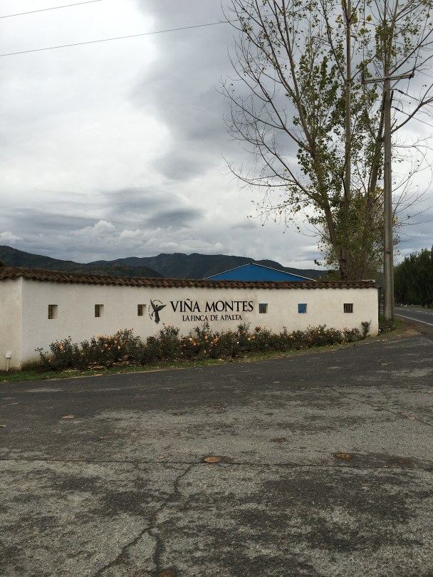 Entrance to Montes Wines in Apalta, Chile.