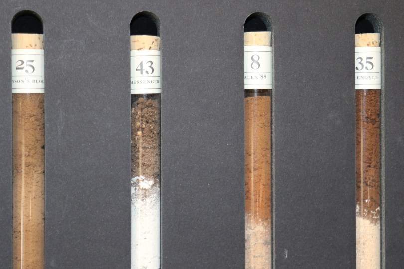 Soil types on show at the cellar door in Wynns Australia.